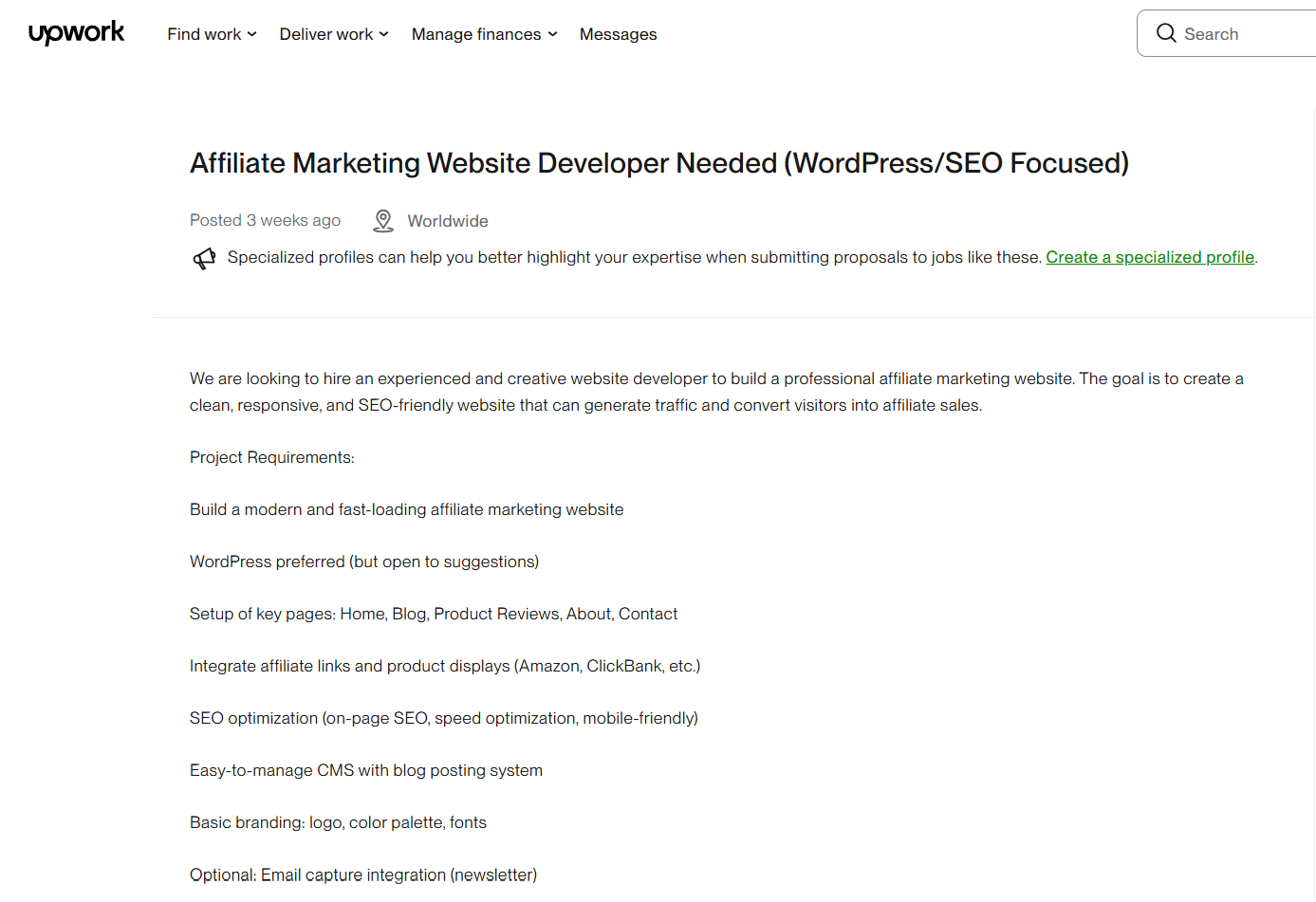 affilate marketing website developer